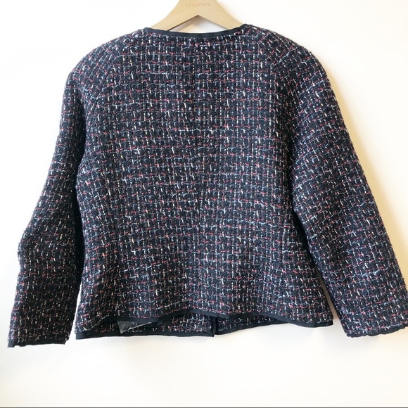 NWOT! Talbots Wool Fringed Tweed Blazer Jacket - Picture 4 of 6